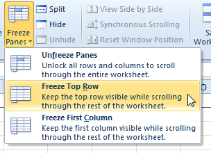 How to Freeze Rows and Columns in a Worksheet